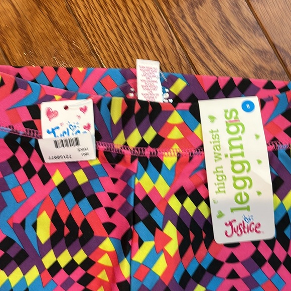 Justice - High Waist Leggings Size 6 - Picture 3 of 5